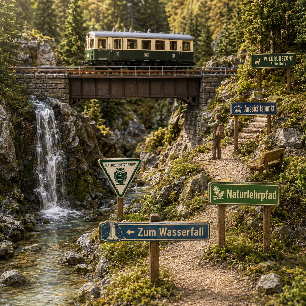 s-l1600_8ffac80b-b9f3-4aa1-944c-403b30f3ed8a.jpg Schilder-Set Wanderwege Wald Wegweiser für LGB Spur G 1:22,5 Modellbau Aufkleber – Bild 3