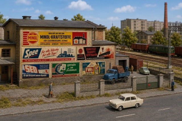s-l1600_e1cb30d0-85cd-480c-a09b-2e1abe033b5f.jpg DDR Werbebanner Set B - 1:87 H0 Modellbahn Reklame Schilder Diorama Zubehör – Bild 3