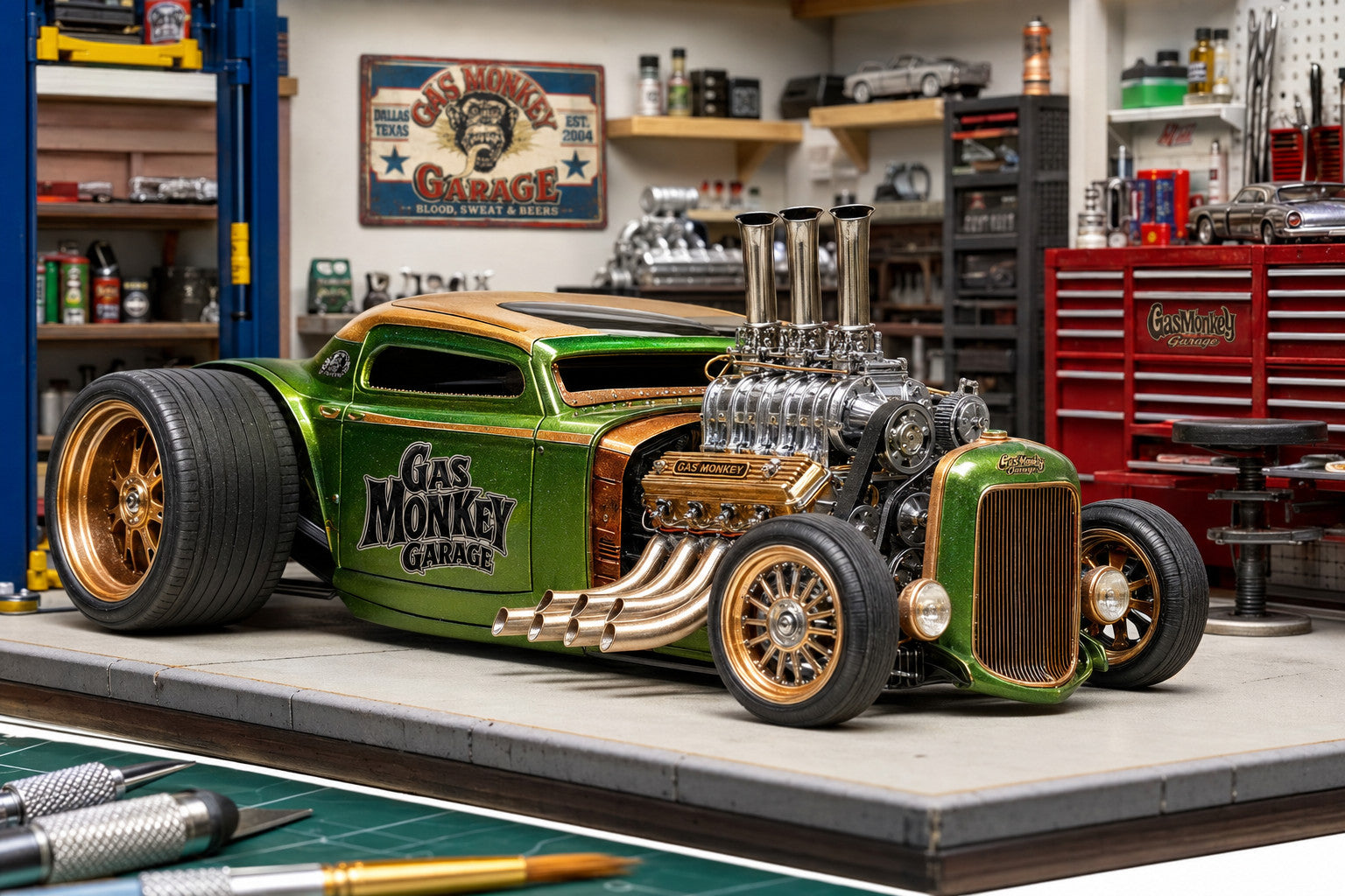 s-l1600_e8104975-11e3-473f-9ef3-3e2b570728b1.jpg RC Gas Monkey Aufkleber Sticker Set 1:10 Hotrod USA Texas Pickup Modellbau – Bild 3
