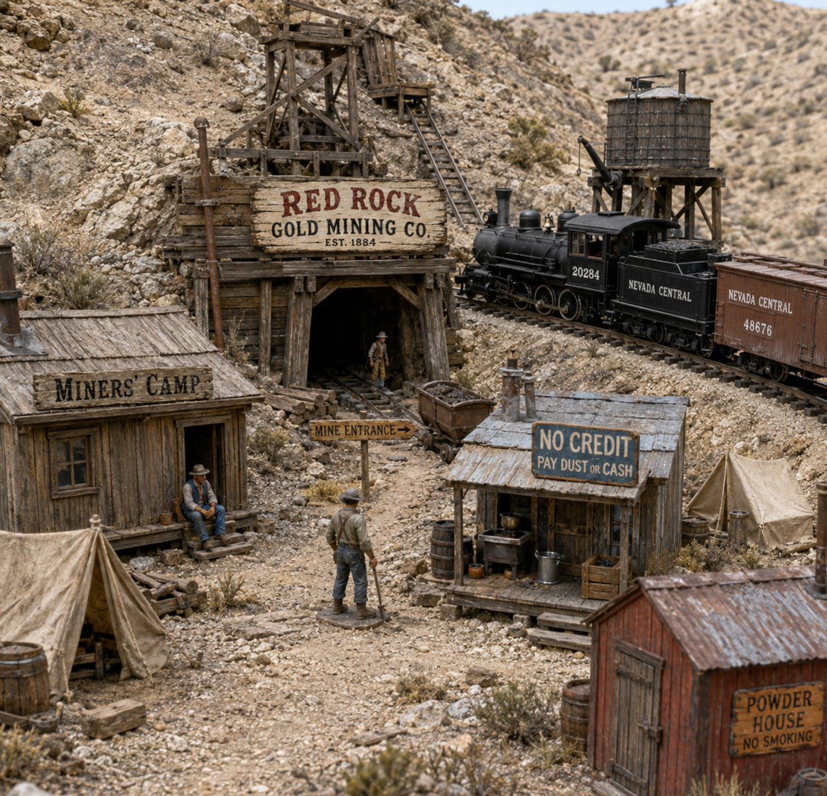 s-l1600_e9e2db73-b1cd-4807-905e-b111553d0f1b.jpg LGB 1:22,5 Western Goldmine Minen-Camp Schilder Aufkleber USA Modellbahn Zubehör – Bild 2