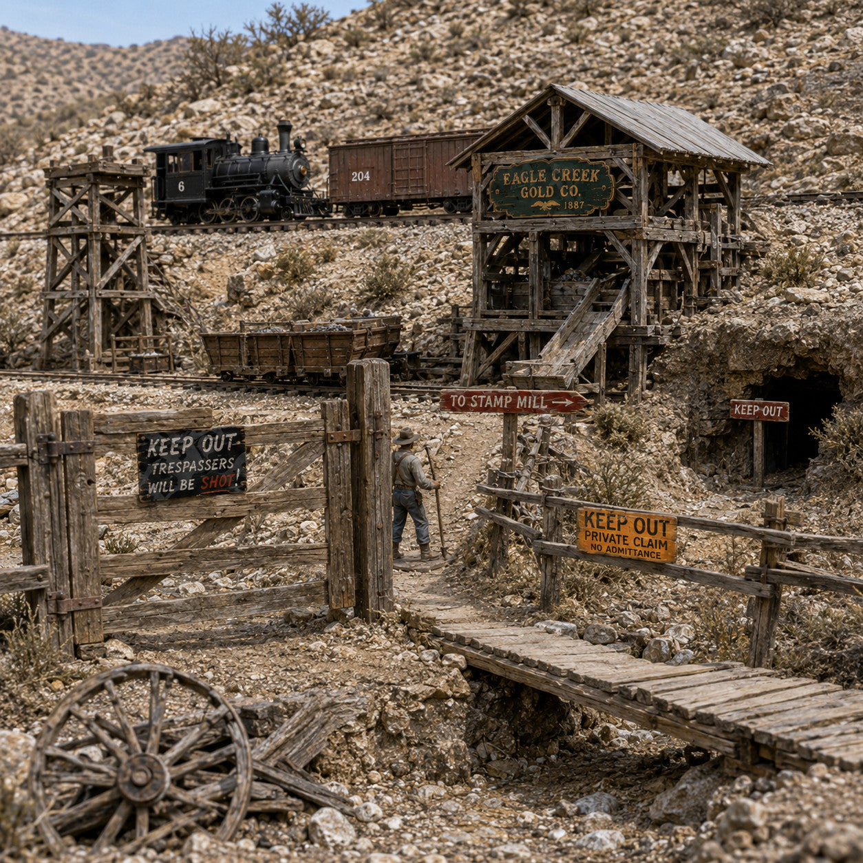 s-l1600_f70bb758-f26f-4ae3-94dc-d65e33750297.jpg LGB 1:22,5 Western Goldmine Minen-Camp Schilder Aufkleber USA Modellbahn Zubehör – Bild 4