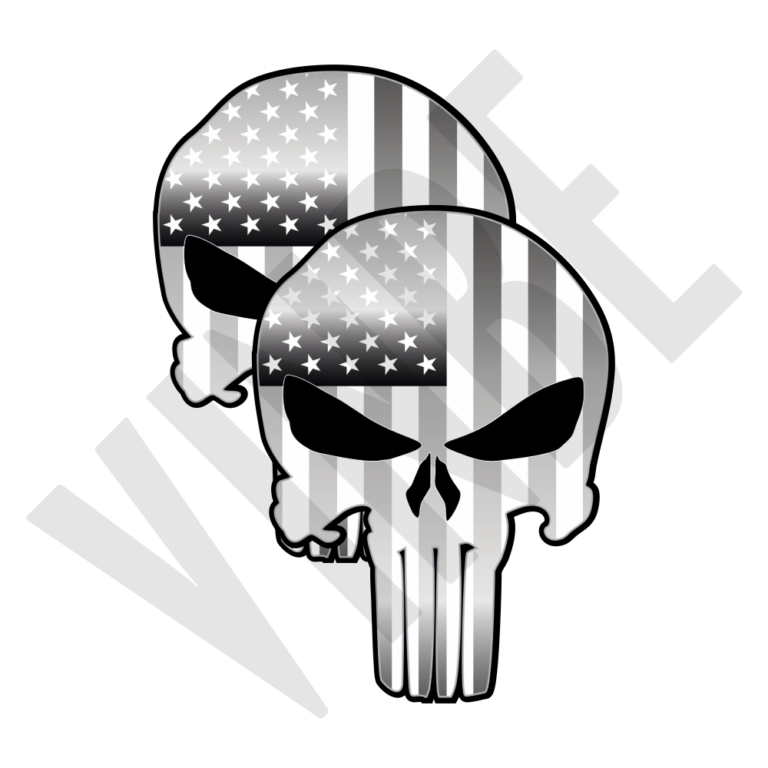 Aufkleber Punisher US Flag gray
